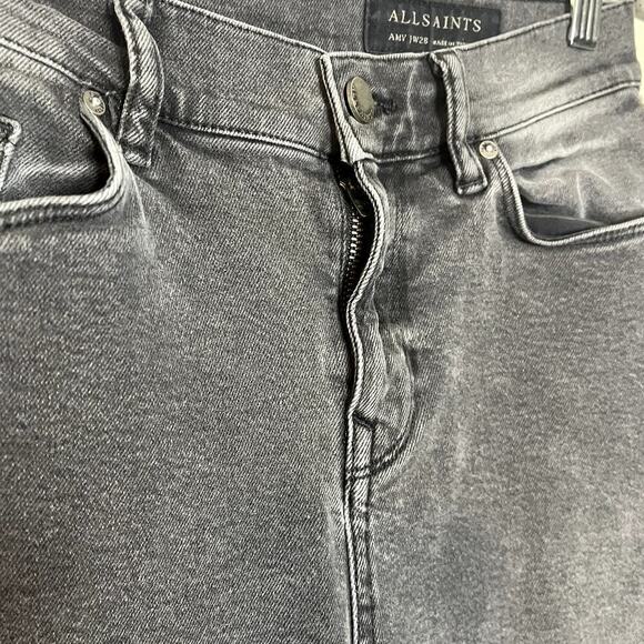 ALLSAINTS  AMY WOMEN'S  BLACK STRAIGHT LEG JEAN SIZE  28 - Picture 4 of 7